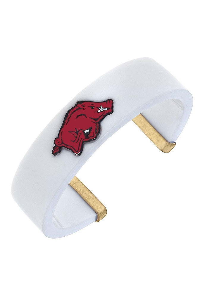 Arkansas Razorbacks Resin Logo Cuff Bracelet - Canvas Style