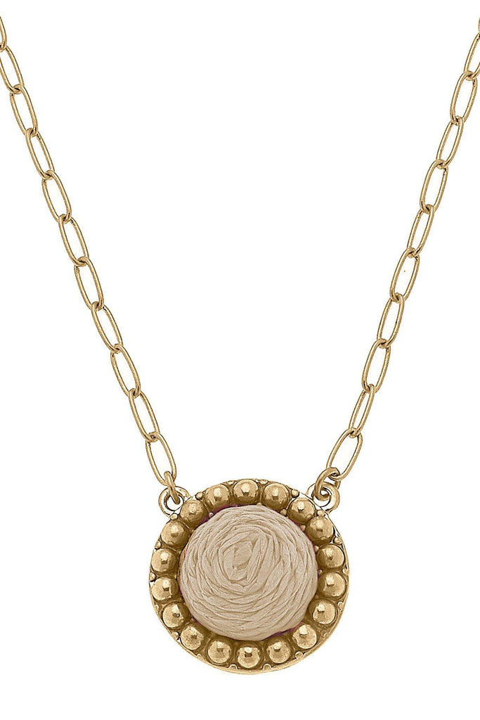 Aruba Raffia Disc Necklace - Canvas Style