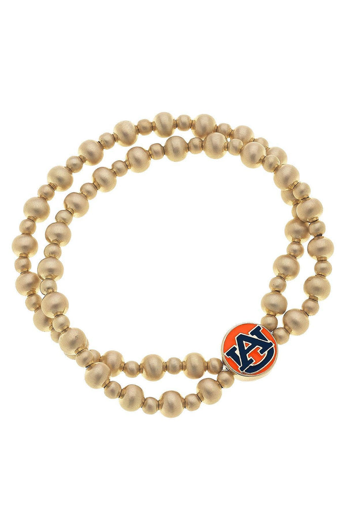 Auburn Tigers 2-Row Ball Bead Stretch Bracelet - Canvas Style