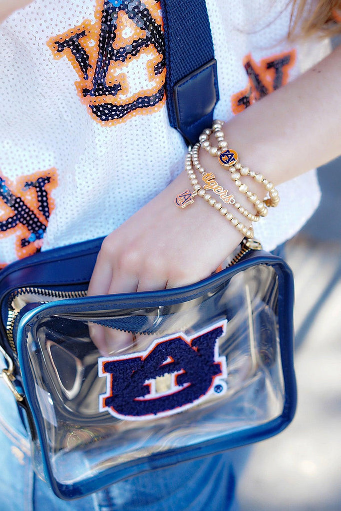 Auburn Tigers 2-Row Ball Bead Stretch Bracelet - Canvas Style