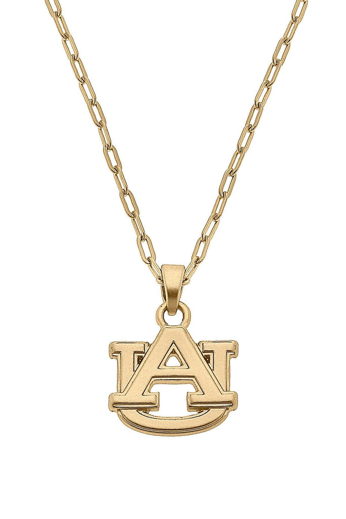 Auburn Tigers 24K Gold Plated Pendant Necklace - Canvas Style