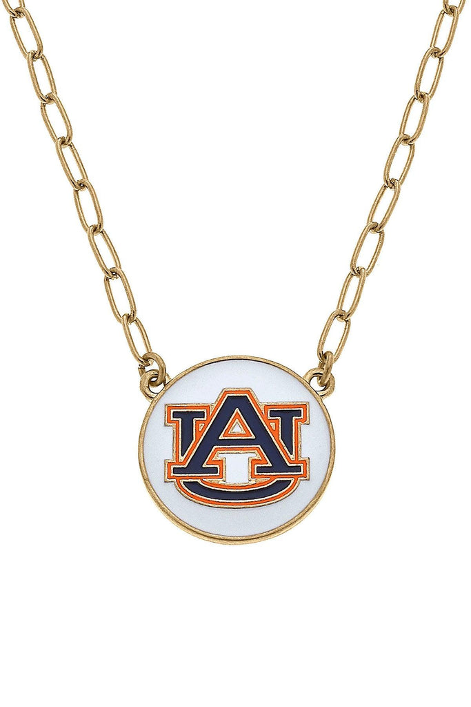 Auburn Tigers Enamel Disc Pendant Necklace - Canvas Style