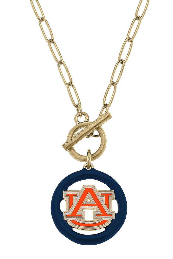 Auburn Tigers Enamel Logo T-Bar 16" Necklace - Canvas Style