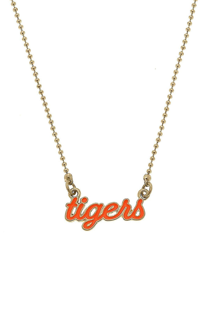 Auburn Tigers Enamel Script Necklace - Canvas Style