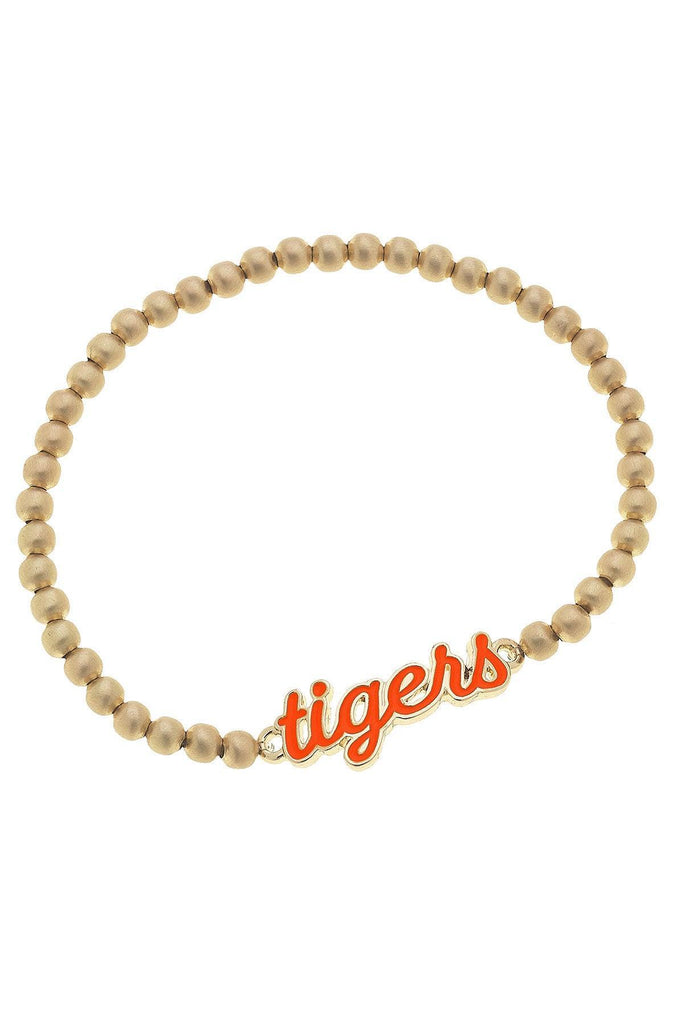 Auburn Tigers Enamel Script Stretch Bracelet - Canvas Style