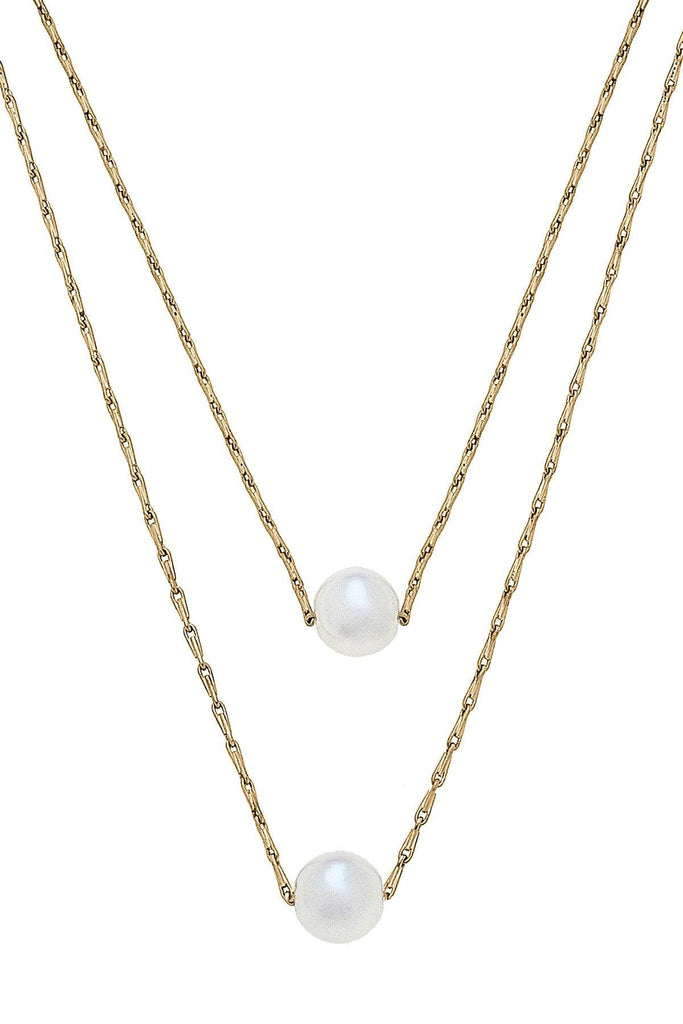 Audrey Layered Pearl Necklace - Canvas Style