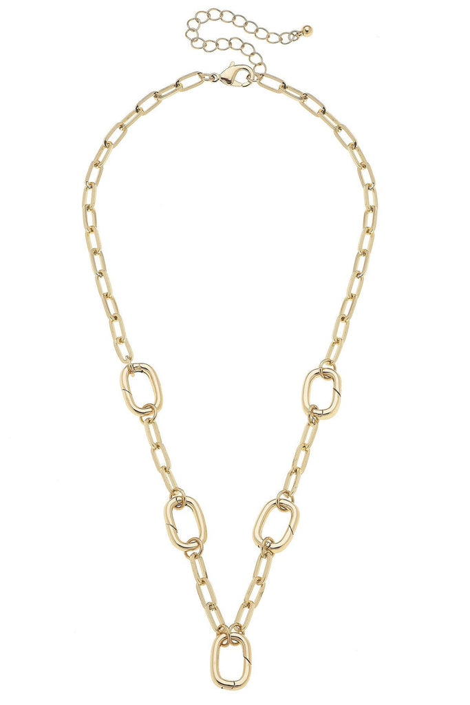 Avery Multi-Charm Collector Necklace Base in Shiny Gold - Canvas Style