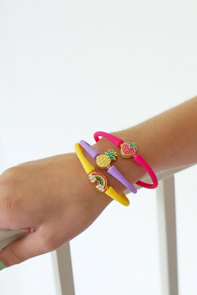 Bali Children's Rainbow Bracelet in Yellow - Canvas Style