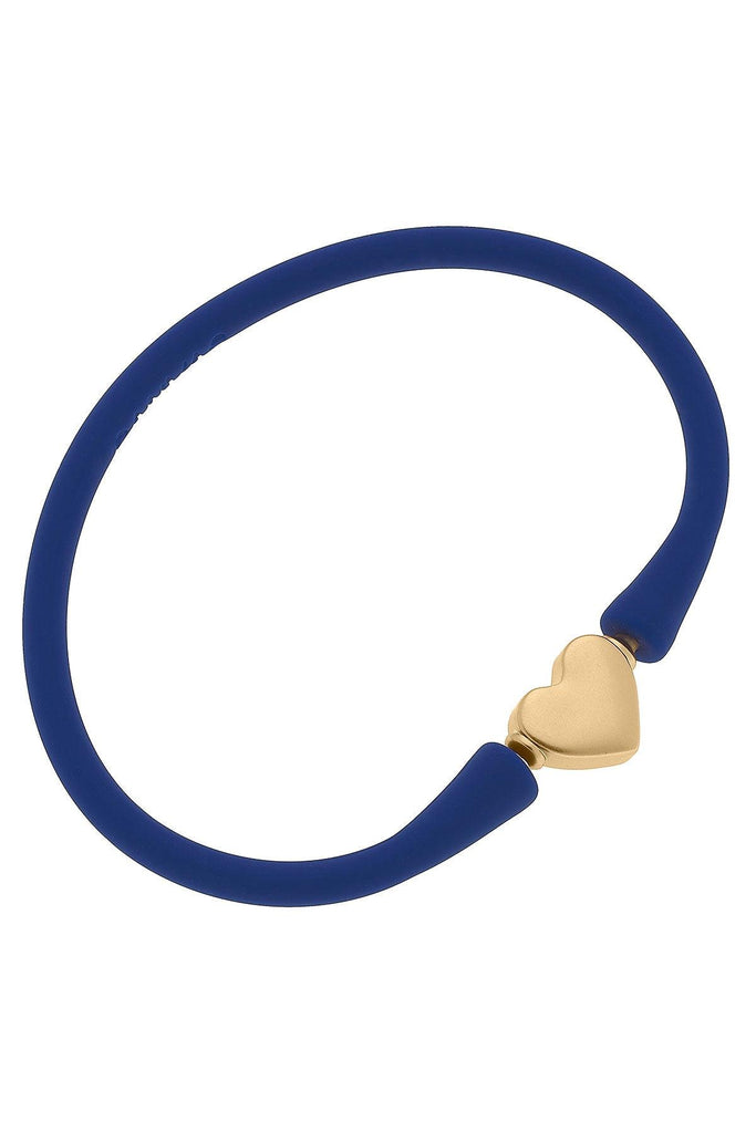 Bali Heart Bead Silicone Bracelet in Royal Blue - Canvas Style