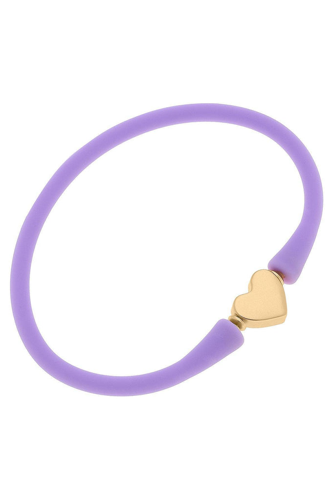 Bali Heart Bead Silicone Children's Bracelet in Lavender - Canvas Style