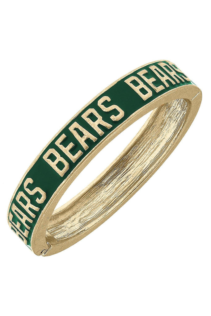 Baylor Bears Enamel Hinge Bangle in Green - Canvas Style