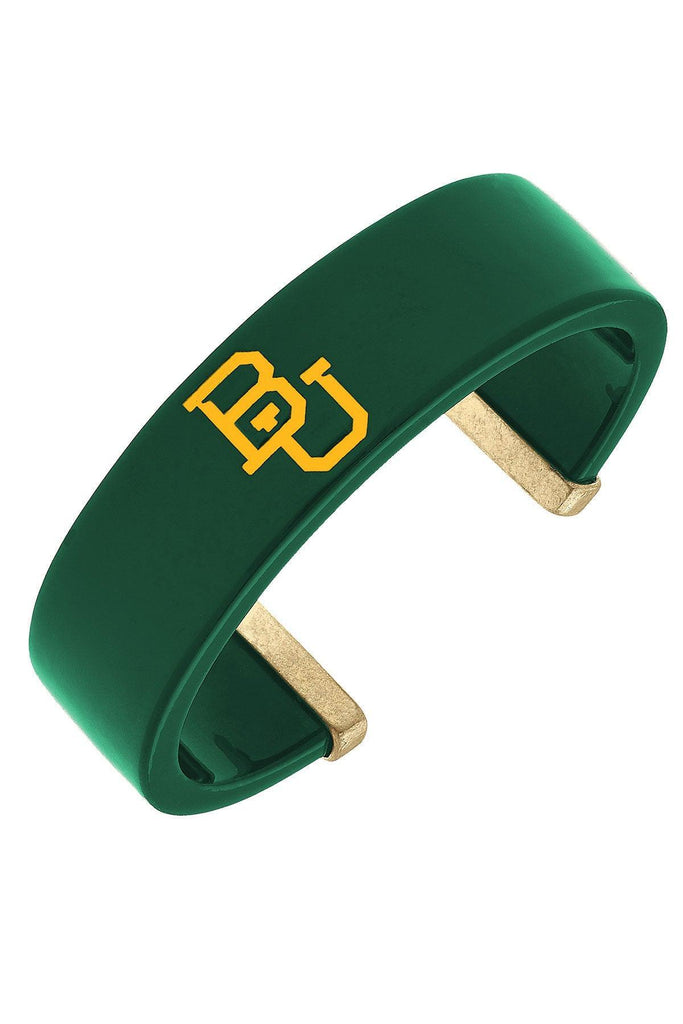 Baylor Bears Resin Logo Cuff Bracelet in Green - Canvas Style