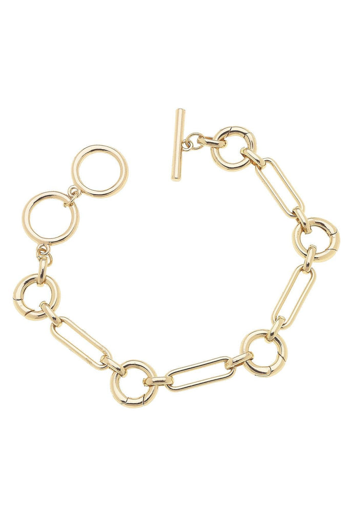 Bella Multi-Charm Toggle Bracelet Base in Shiny Gold - Canvas Style