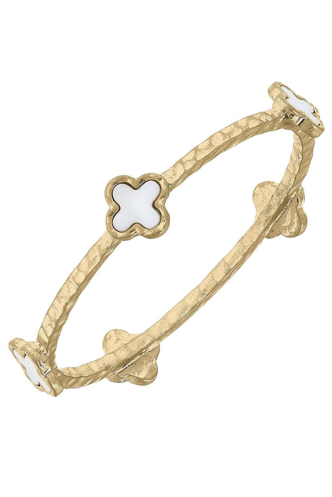 Bethany Clover Mother of Pearl Bangle - Canvas Style