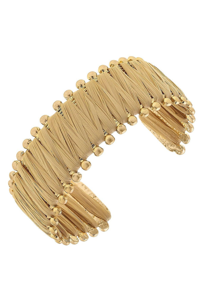 Bora Bora Raffia Cuff Bracelet in Natural - Canvas Style