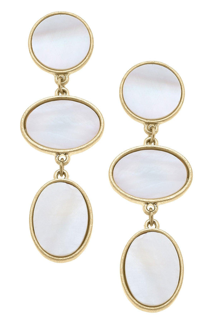 Brie Mother of Pearl Linked Earrings - Canvas Style