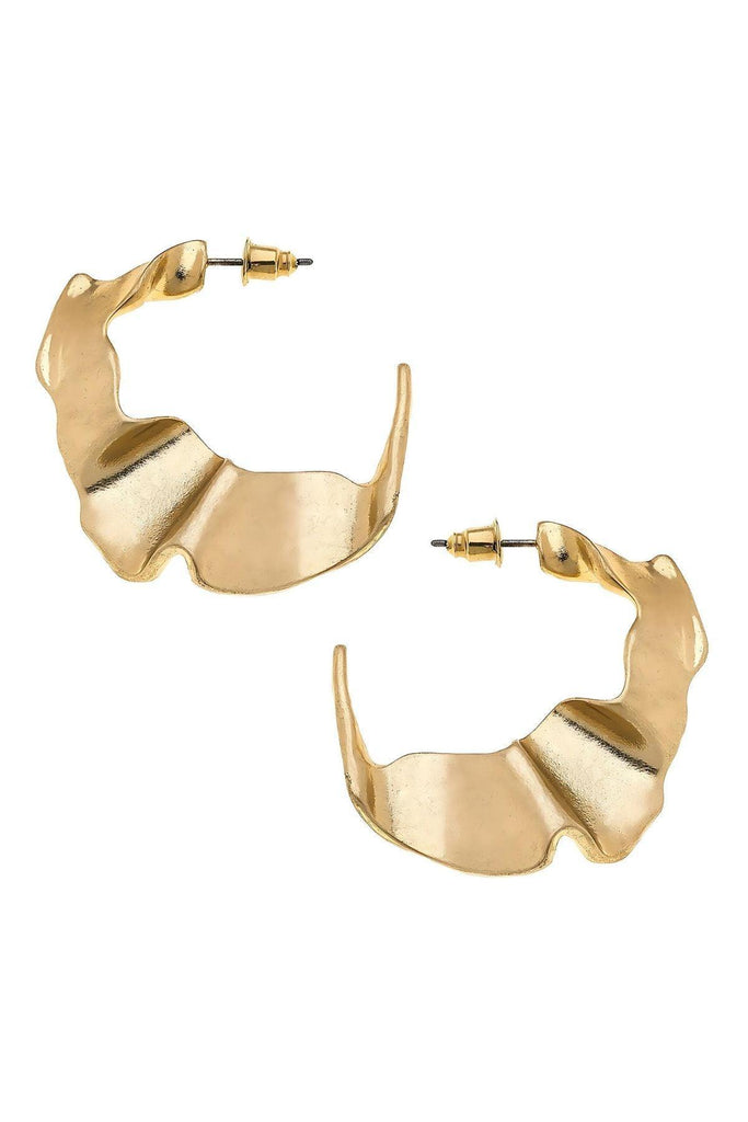 Brussels Hoop Earrings In Worn Gold - Canvas Style