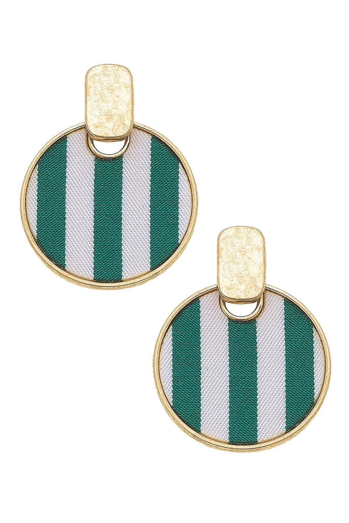 Cabana Stripes Disc Earrings - Canvas Style