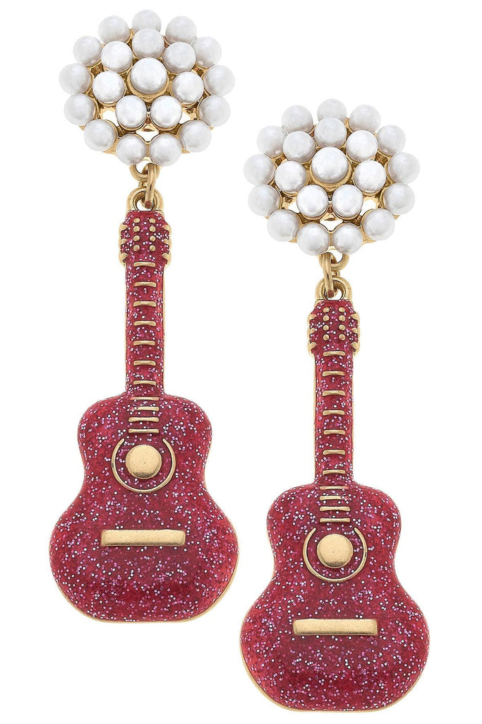 CANVAS Style x AP Style Guitar Earrings in Pink - Canvas Style