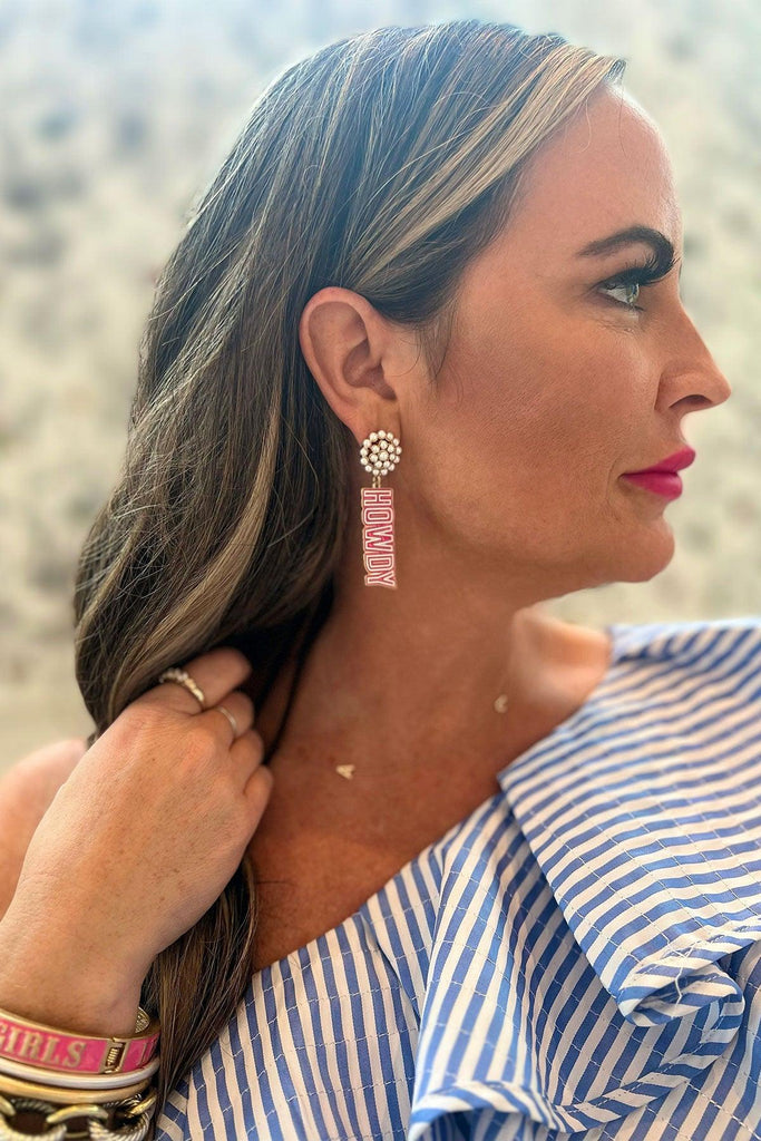 CANVAS Style x AP Style Howdy Earrings in Pink - Canvas Style