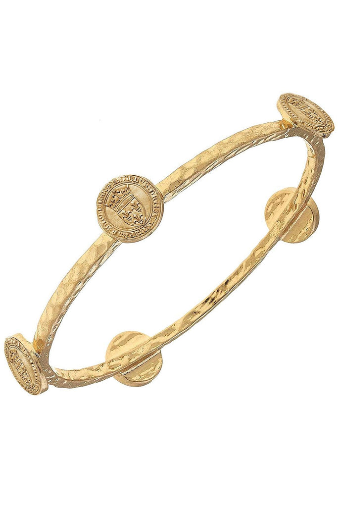 CANVAS Style x MaryCatherineStudio French Coin Bangle in Worn Gold - Canvas Style