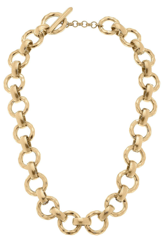 Carrie Hammered Chain Link Necklace - Canvas Style