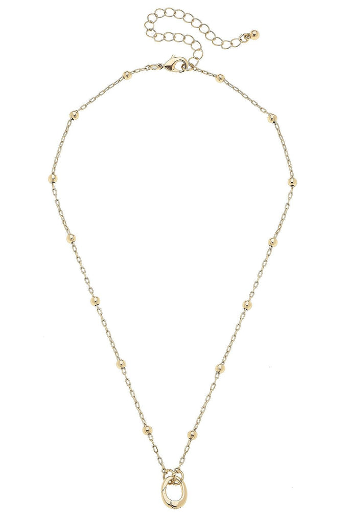 Celia Dainty Charm Necklace Base in Shiny Gold - Canvas Style