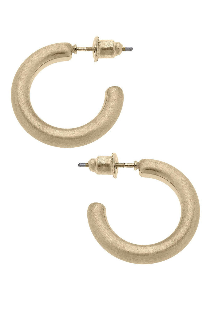 Célia Hoop Earrings in Satin Gold - Canvas Style