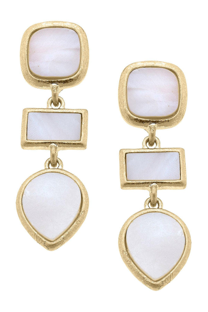 Charlotte Mother of Pearl Linked Earrings - Canvas Style