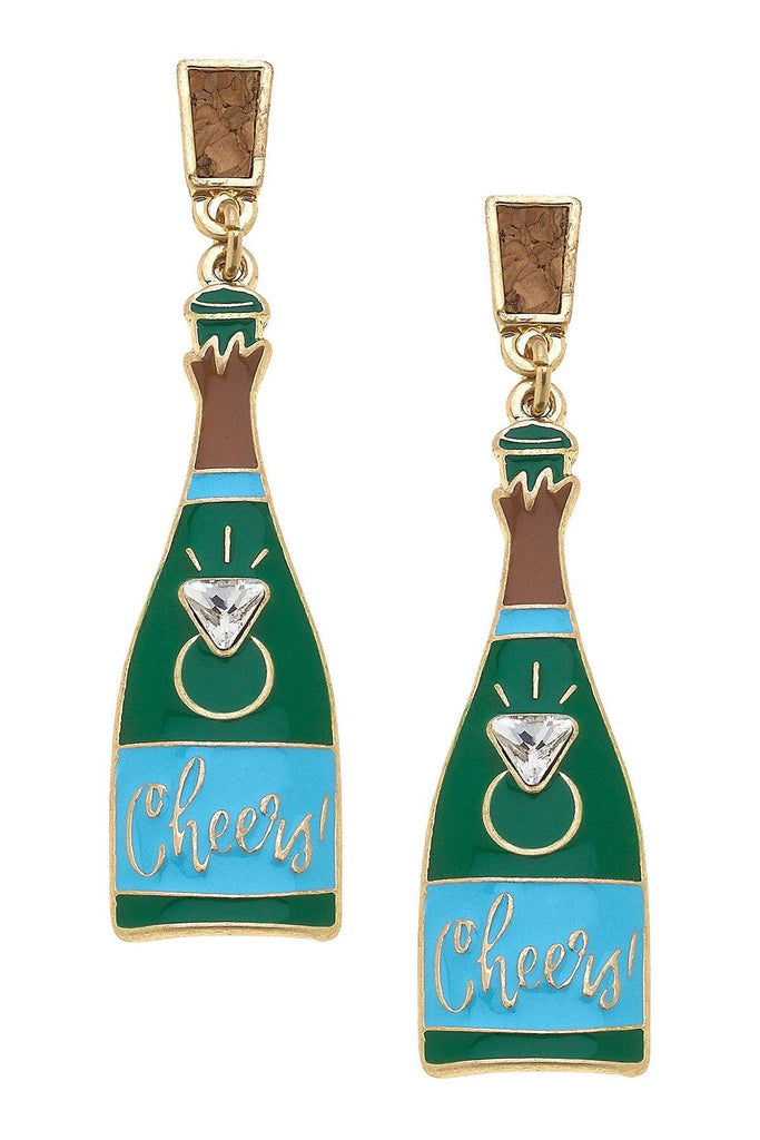 Cheers To Forever Champagne Enamel Earrings - Canvas Style