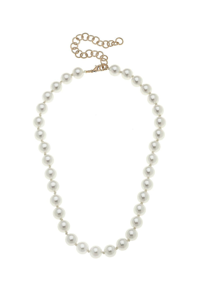 Chloe Beaded Pearl Necklace in Ivory - Canvas Style