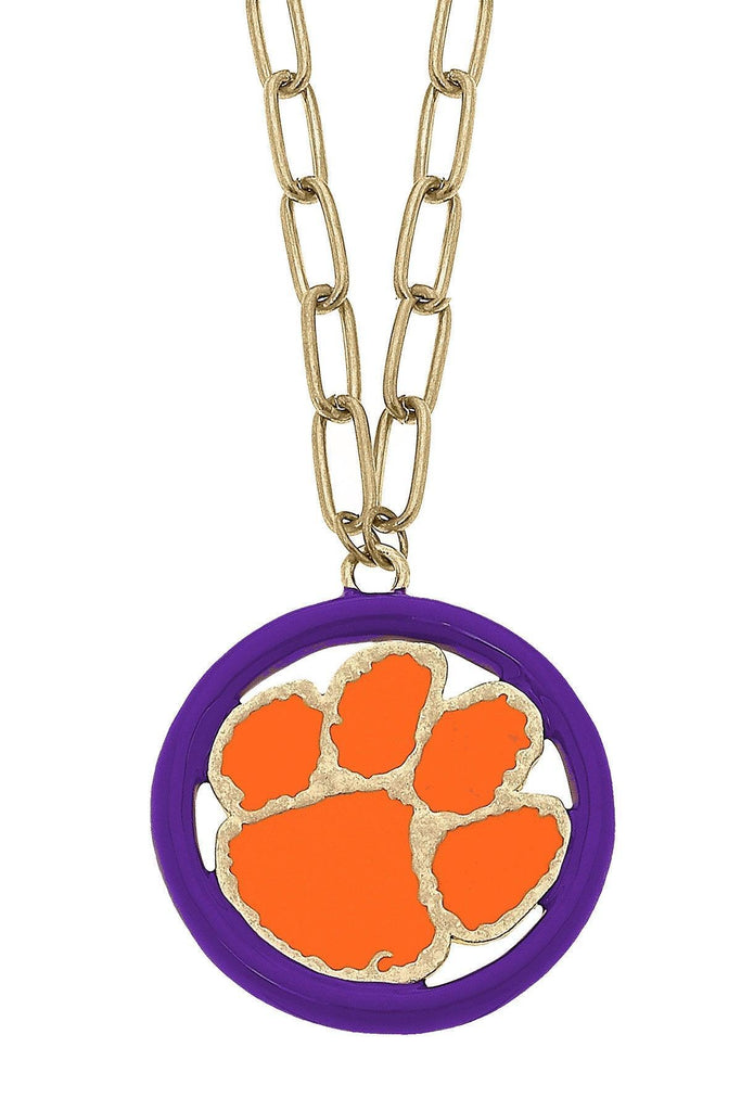 Clemson Tigers Logo Enamel Medallion 32" Necklace - Canvas Style