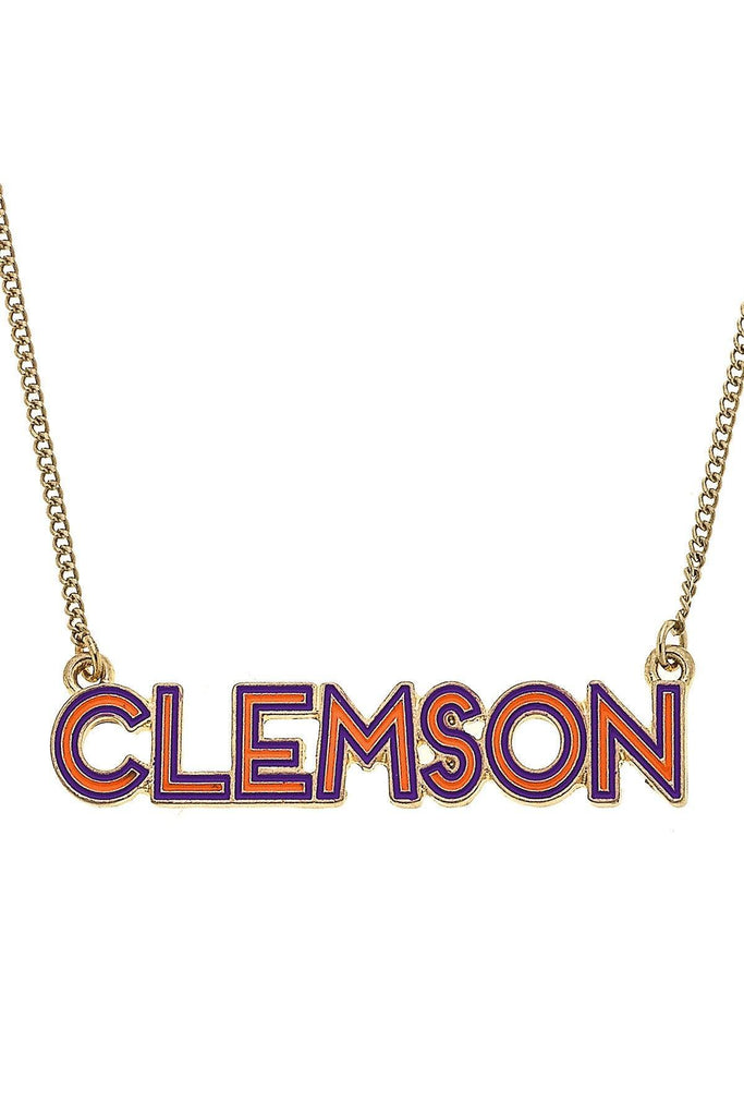 Clemson Tigers Outline Enamel Necklace - Canvas Style