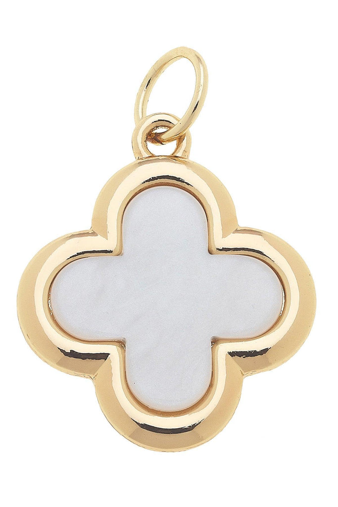 Clover Outline Charm in Mother of Pearl - Canvas Style