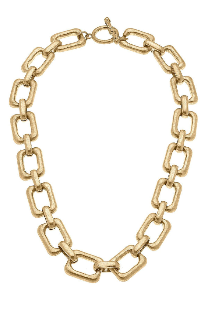 Conrad Rectangle Chain Link T-Bar Necklace - Canvas Style