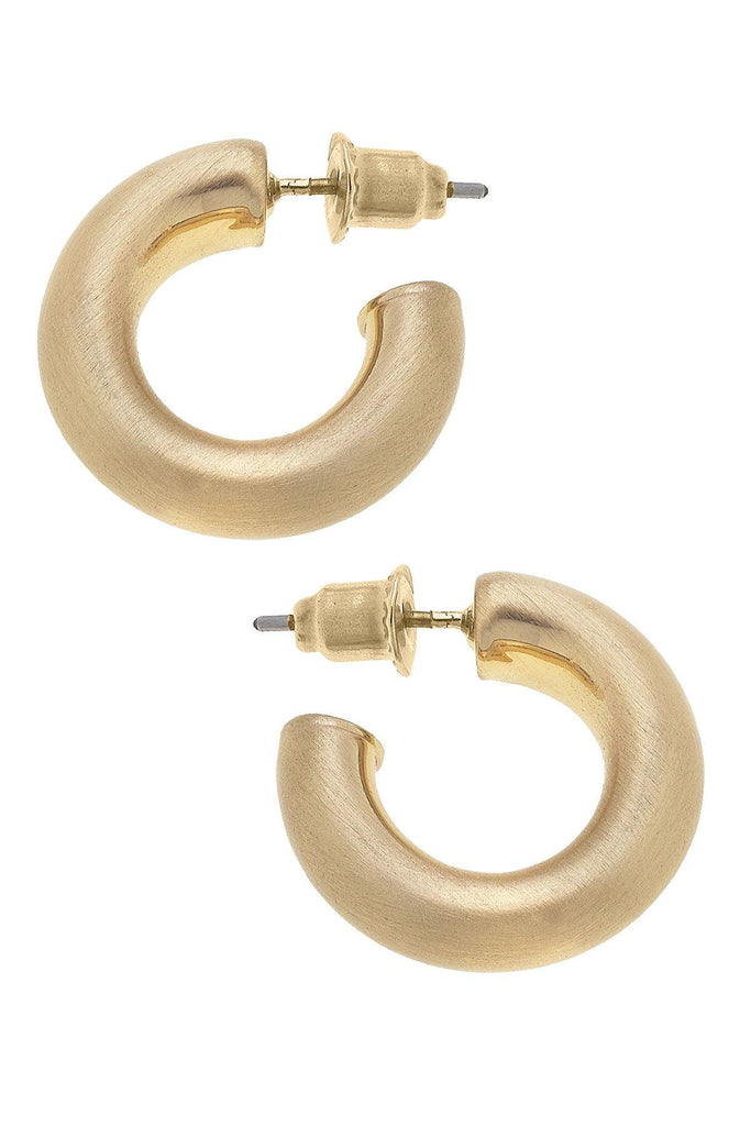 Coraline Hoop Earrings in Satin Gold - Canvas Style