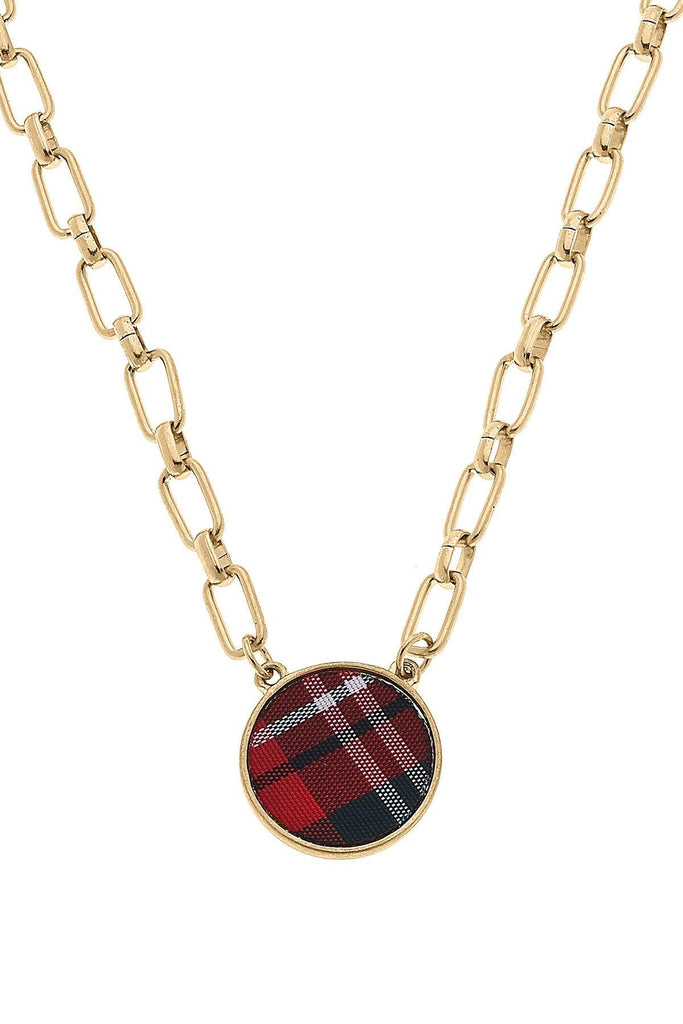 Corrie Disc Necklace in Tartan - Canvas Style