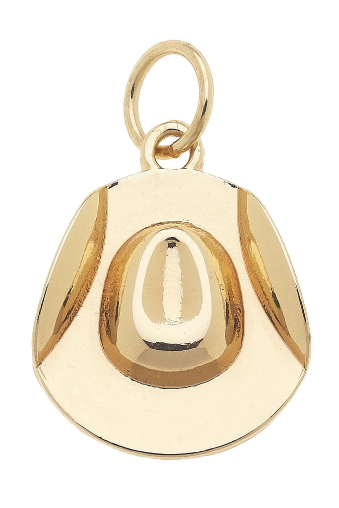 Cowboy Hat Charm in Shiny Gold - Canvas Style