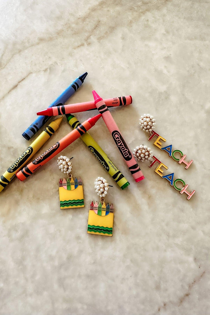 Crayon Box Enamel Earrings - Canvas Style