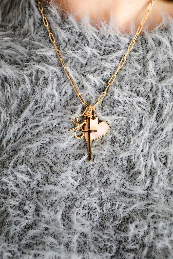 Cross Charm in Shiny Gold - Canvas Style