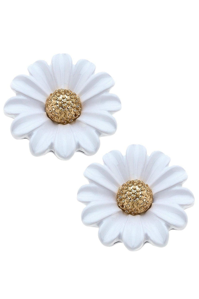 Daisy Enamel Stud Earrings - Canvas Style