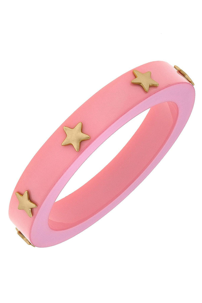 Darla Star Resin Bangle in Pink - Canvas Style