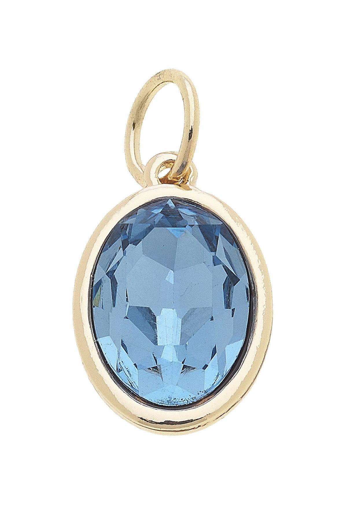 December Birthstone Charm in Blue Topaz – Canvas Style
