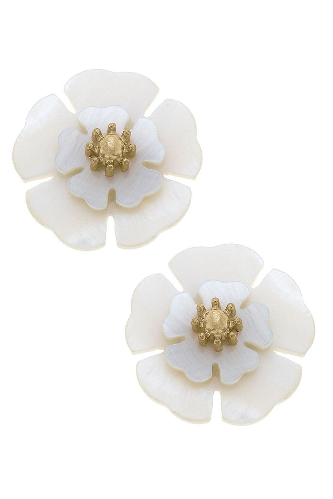 Demi Mother of Pearl Stud Earrings - Canvas Style