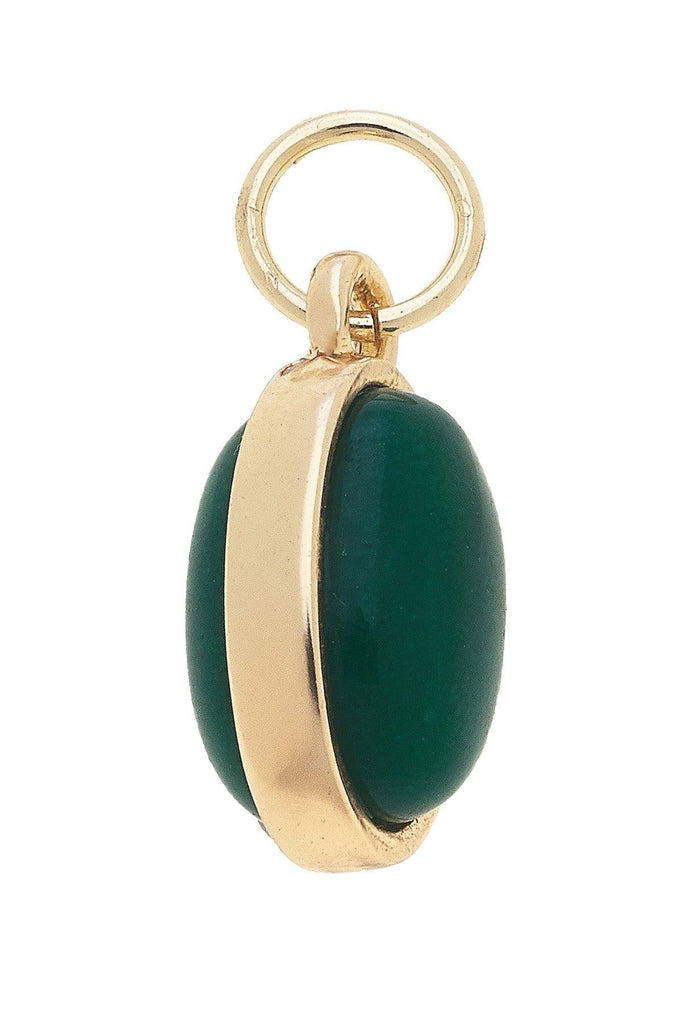 Dyed Jade Gemstone Charm in Emerald - Canvas Style