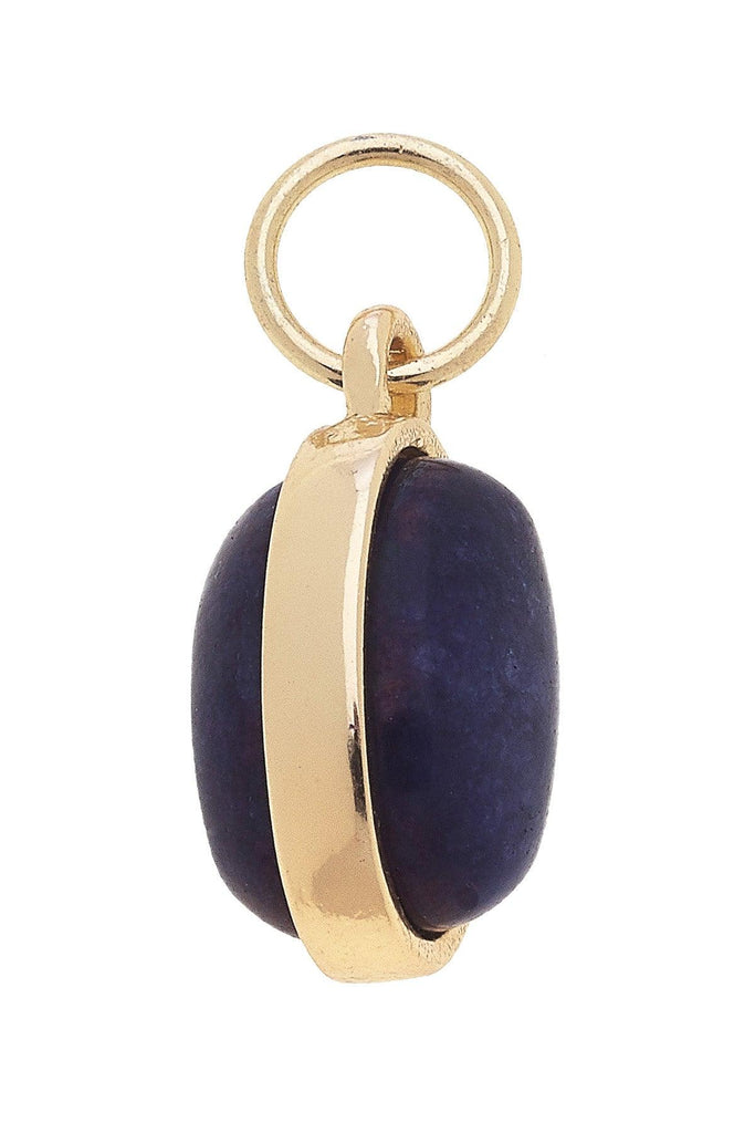 Dyed Jade Gemstone Charm in Navy - Canvas Style