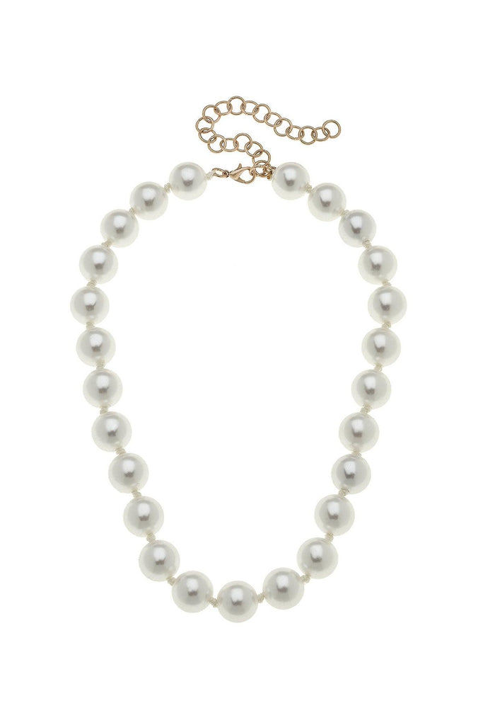 Eleanor Beaded Pearl Necklace in Ivory - Canvas Style