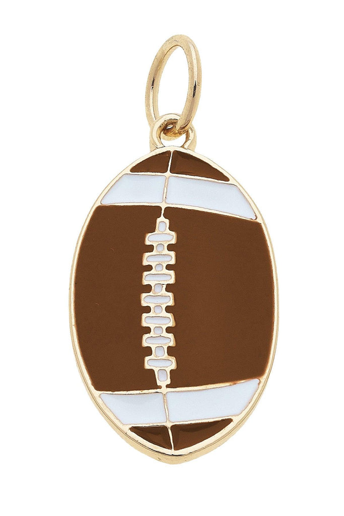 Enamel Football Charm in Brown - Canvas Style