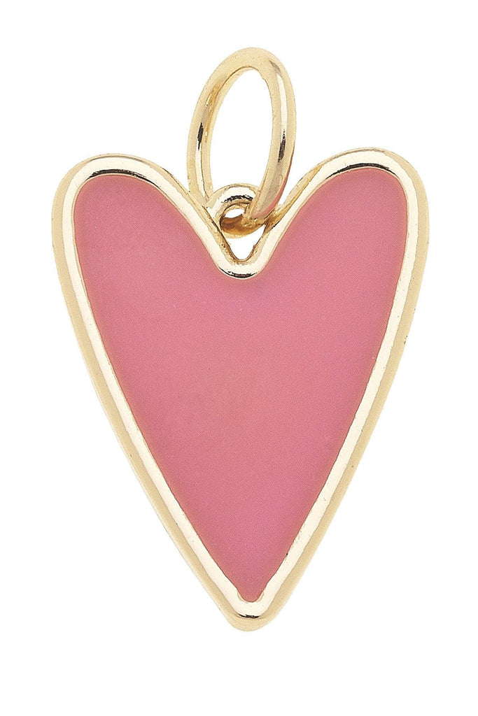 Enamel Heart Charm in Pink - Canvas Style