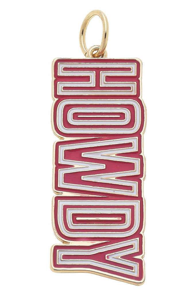 Enamel "Howdy" Charm in Pink - Canvas Style